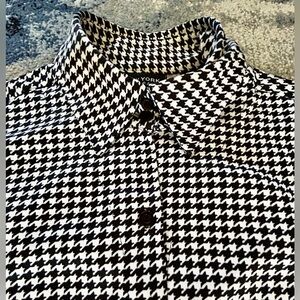 New York & Company Black and White Houndstooth Dress